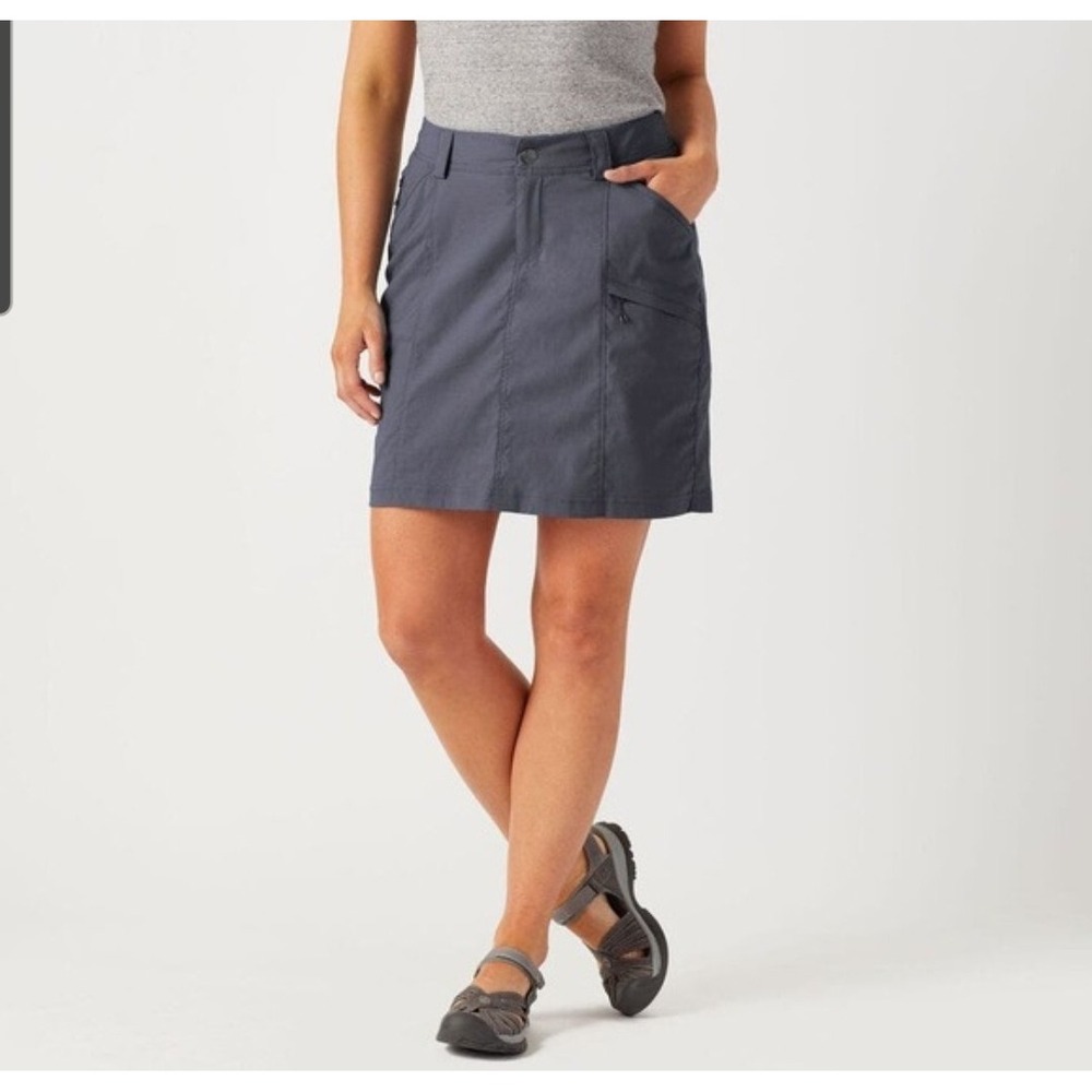 Duluth Trading Co Dry On The Fly Skort Skirt Gray Outdoor Hiking Women M,Cargo